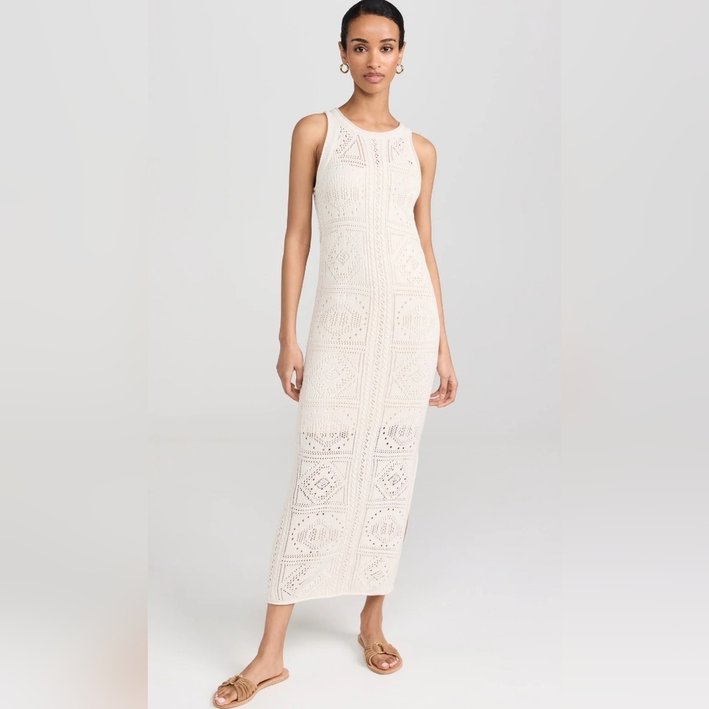 Splendid Cream Crochet Maxi Dress